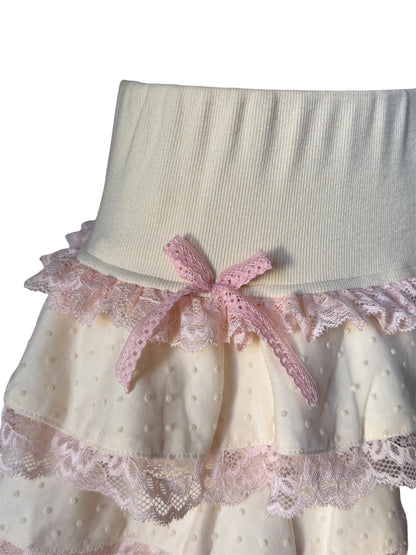 Creamy Pink Ruffle Skirt