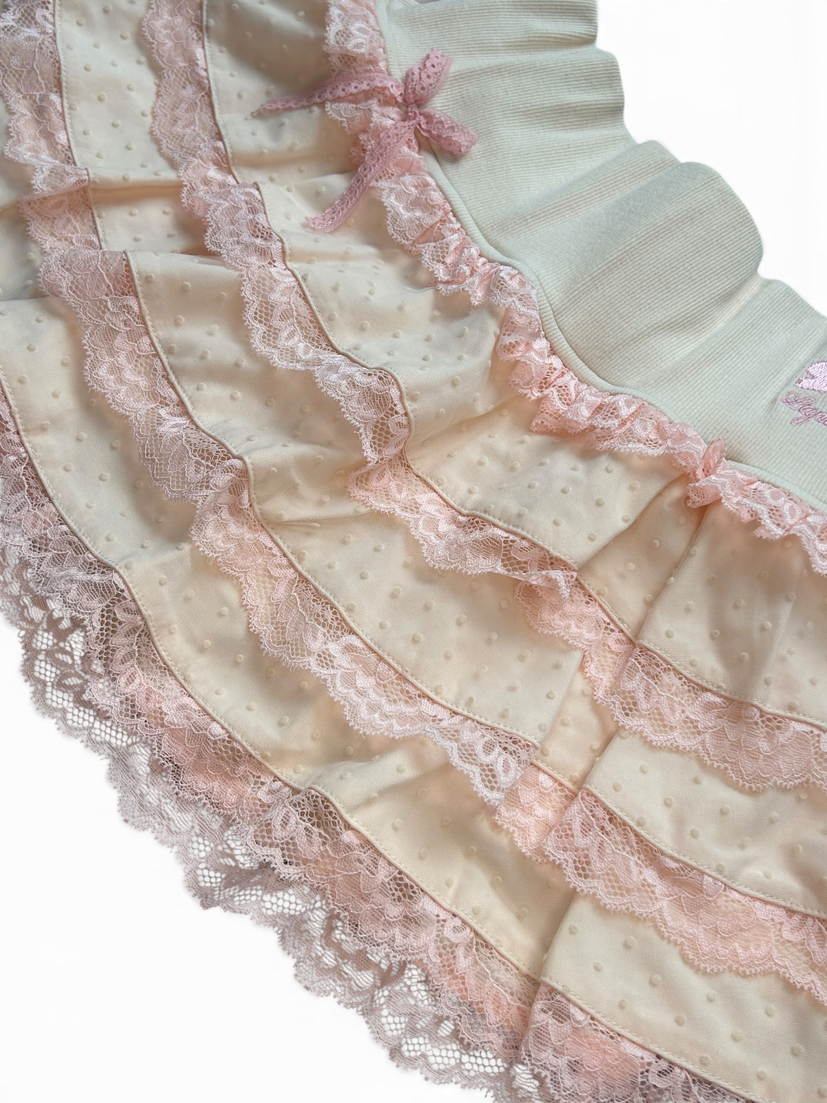 Creamy Pink Ruffle Skirt