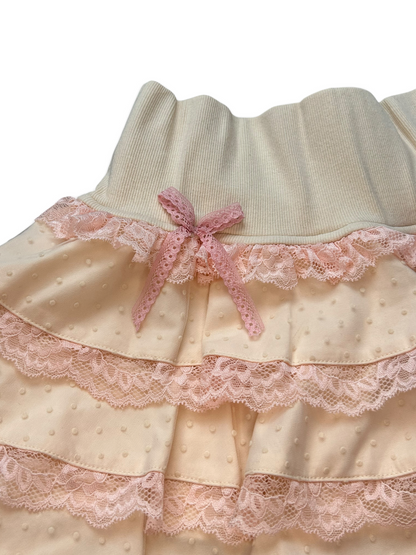 Creamy Pink Ruffle Skirt